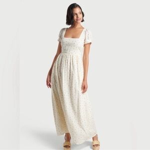 Modcloth Regency Romance Cream and Pink Strawberry cottagcore Dress 🍓🍓
